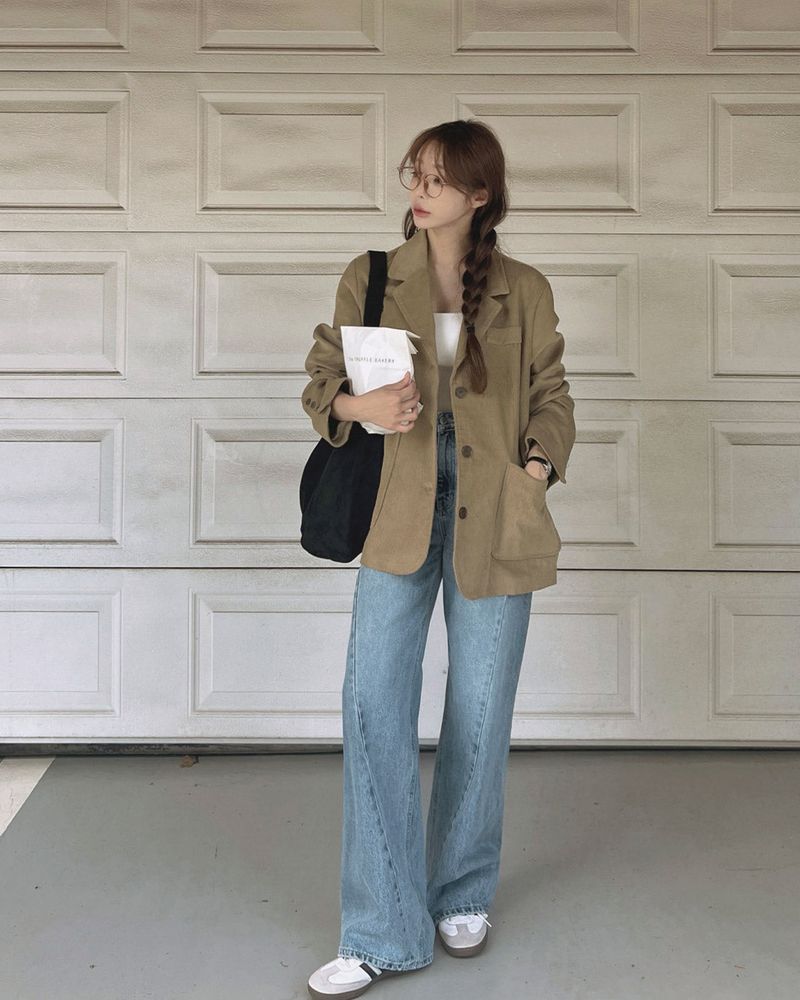 Corduroy single jacket