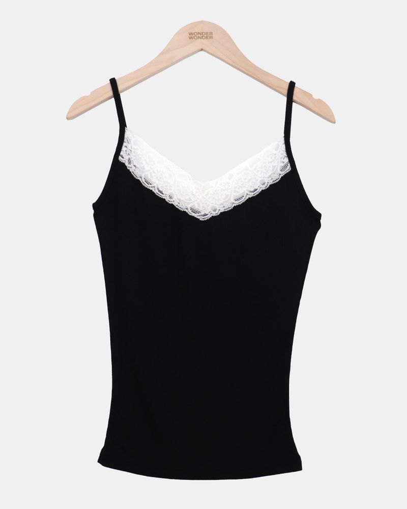Curren Lace Ribbed Sleeveless Top