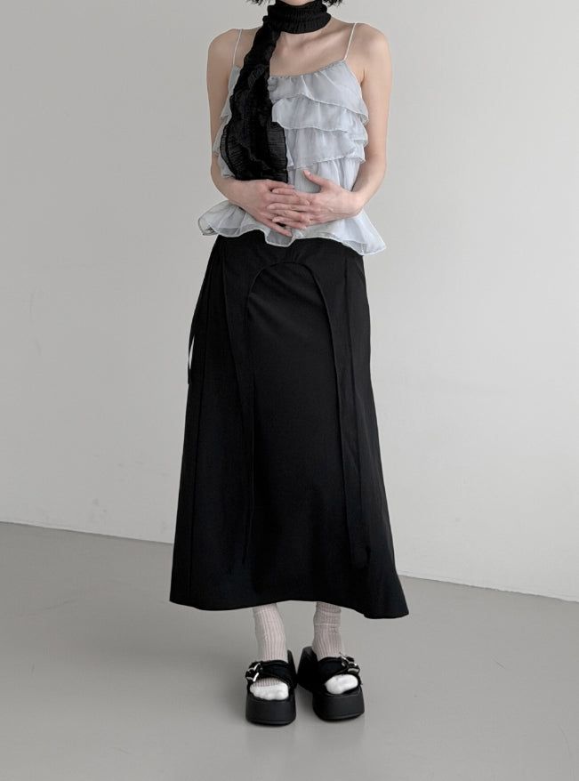 Flynn See-through Frill Tiered Blouse