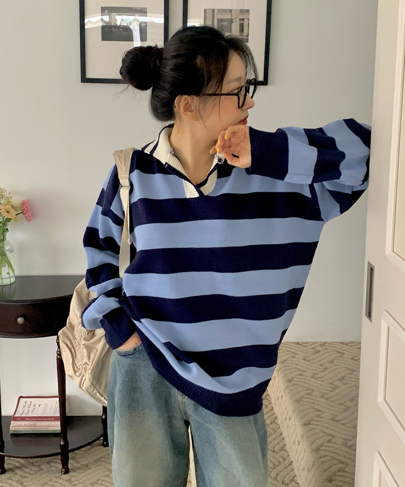 Bold Stripe Collar Knit