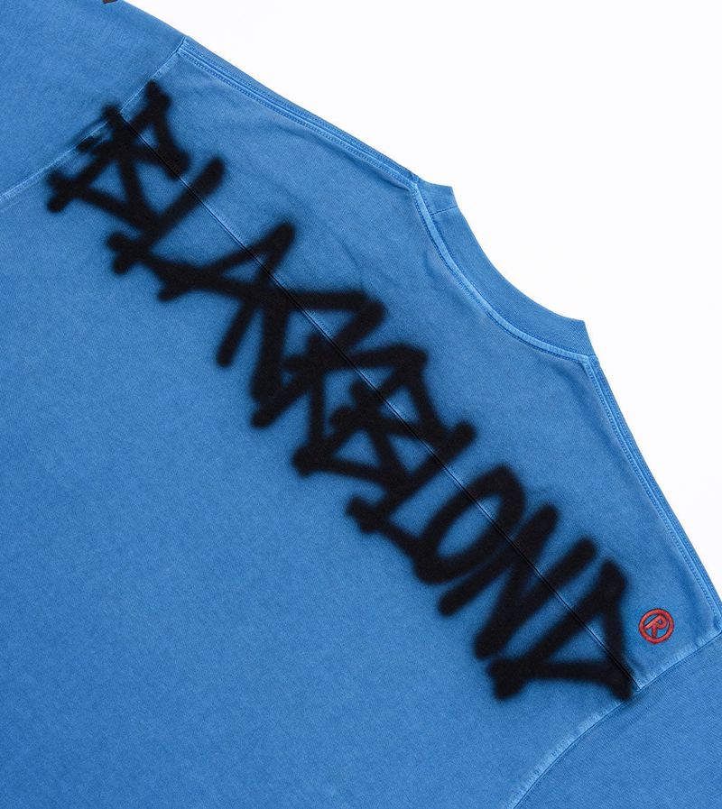 BBD Chaos Patch Pigment Long T-Shirt (Ocean Blue)