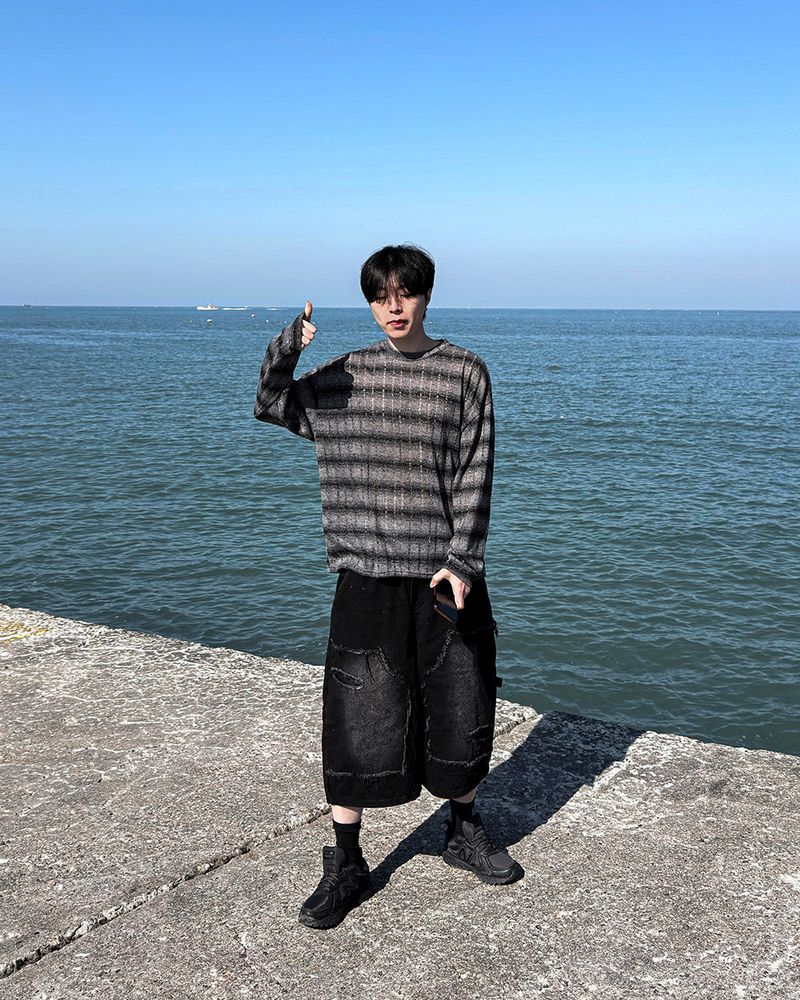 Ruin See-Through Stripe Knit