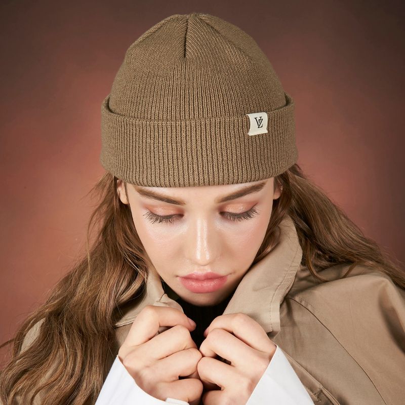 Monogram label beanie