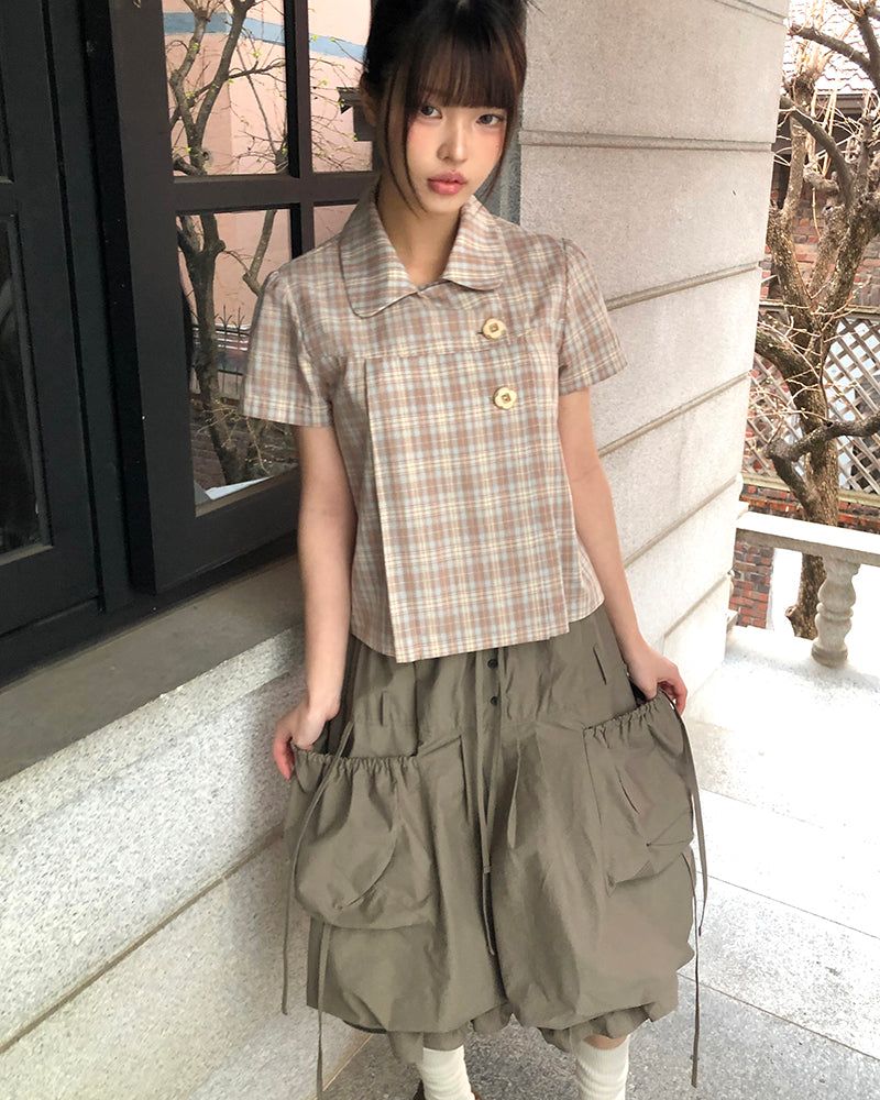 WONDER WONDER（ワンダーワンダー）の「ロボバルーンパンプキンビッグポケットシャツ（スカート）」