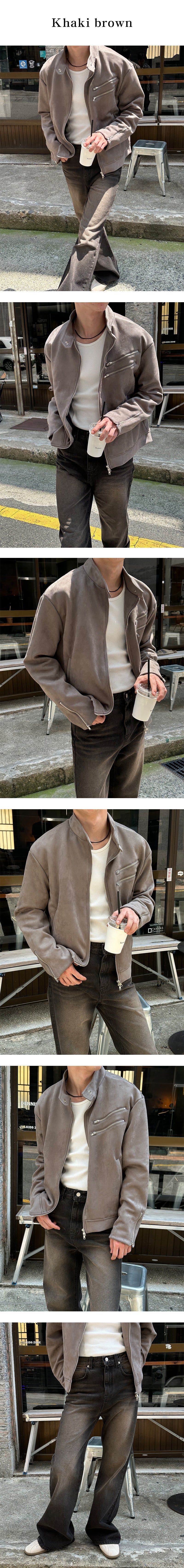 [F/W] Double zipper suede jacket(3color)