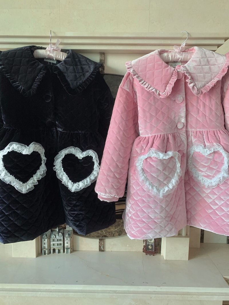 Lovable Velvet Quilted Padded Coat ( Black )