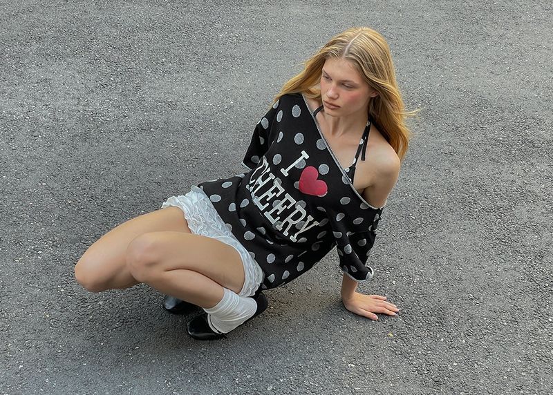 BLACKUP（ブラックアップ）の「[MADE] Chiri Dot Print Off-Shoulder Short Sleeve Tee（Tops）」