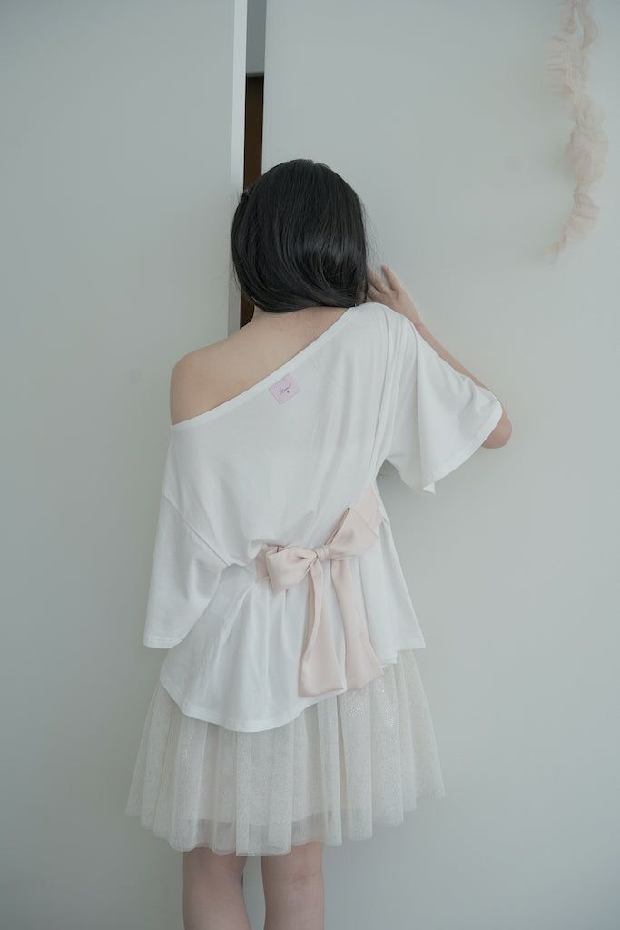 ゴールドグリッタークリームスカート