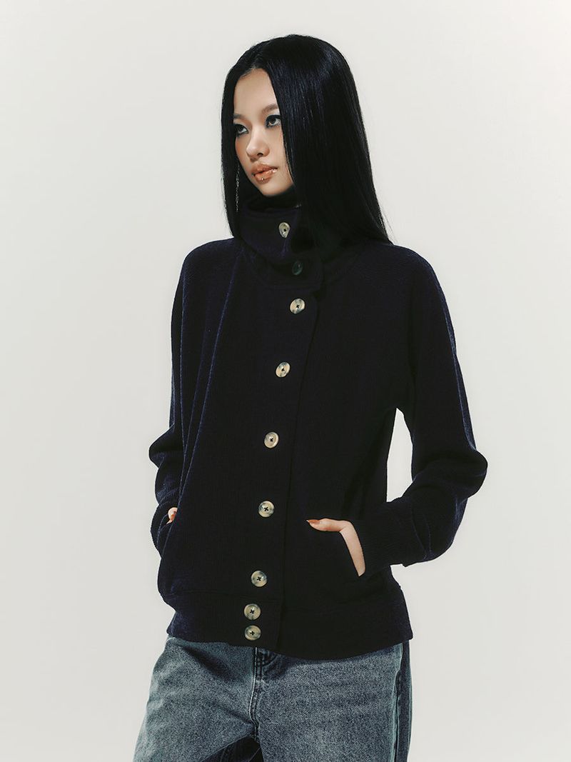 BUTTON UP CARDIGAN NAVY
