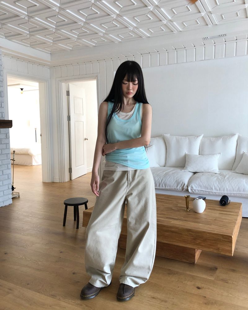 Okid Herringbone Wide Pants