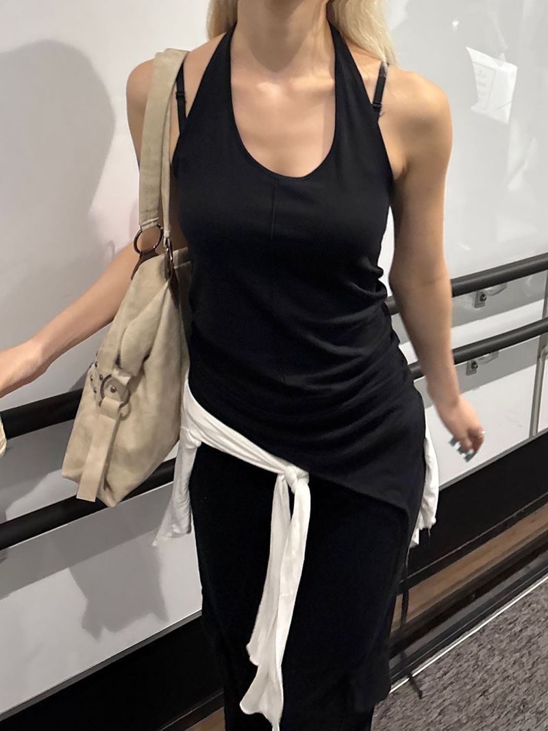 MUZESEOUL（ミューズソウル）の「Unbalance string sleeveless(3color)（Tops）」