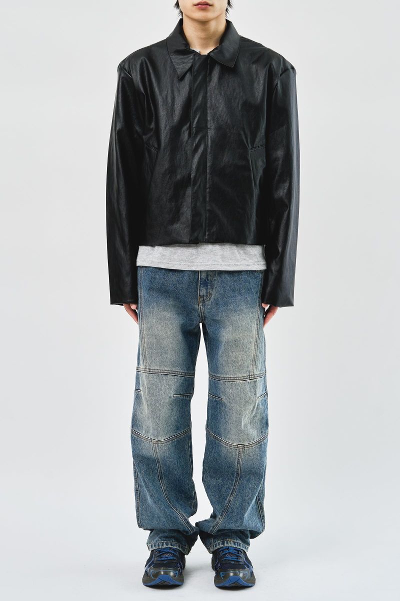 Tom Cropped Leather Jacket (2color)
