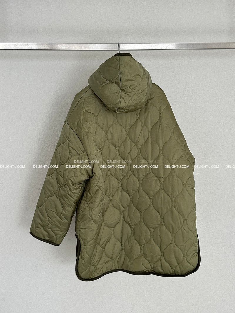a quilted padded jacket with wool