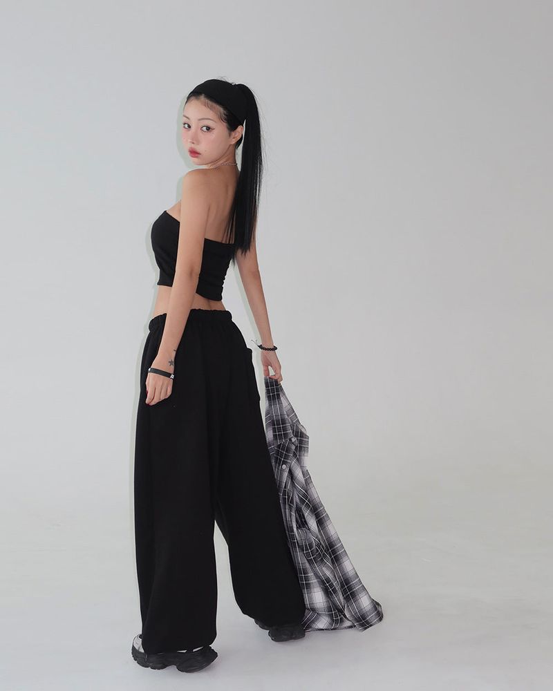 Dusen Tube Top & Jogging Pants Two Piece Set