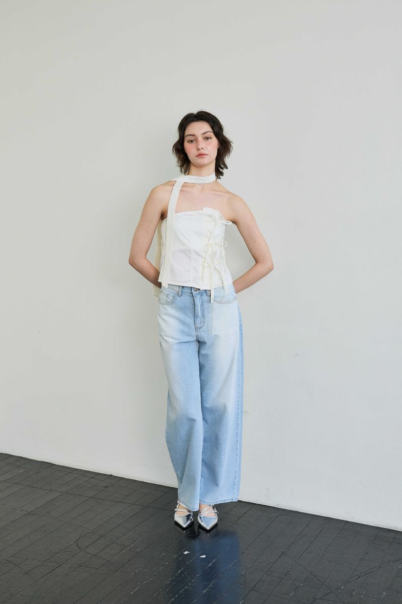 ELFIN SCARF TOP / BEIGE