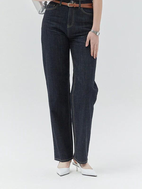 KIRSH PLAIN COOL STRAIGHT FIT DENIM PANTS - INDIGO BLUE