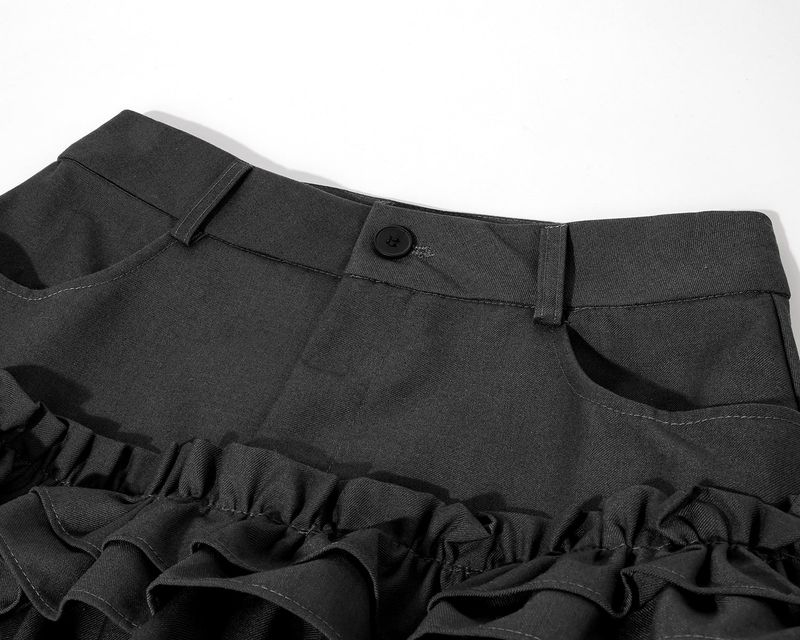 Ruffle Balloon Shirring Mini Skirt 231216236