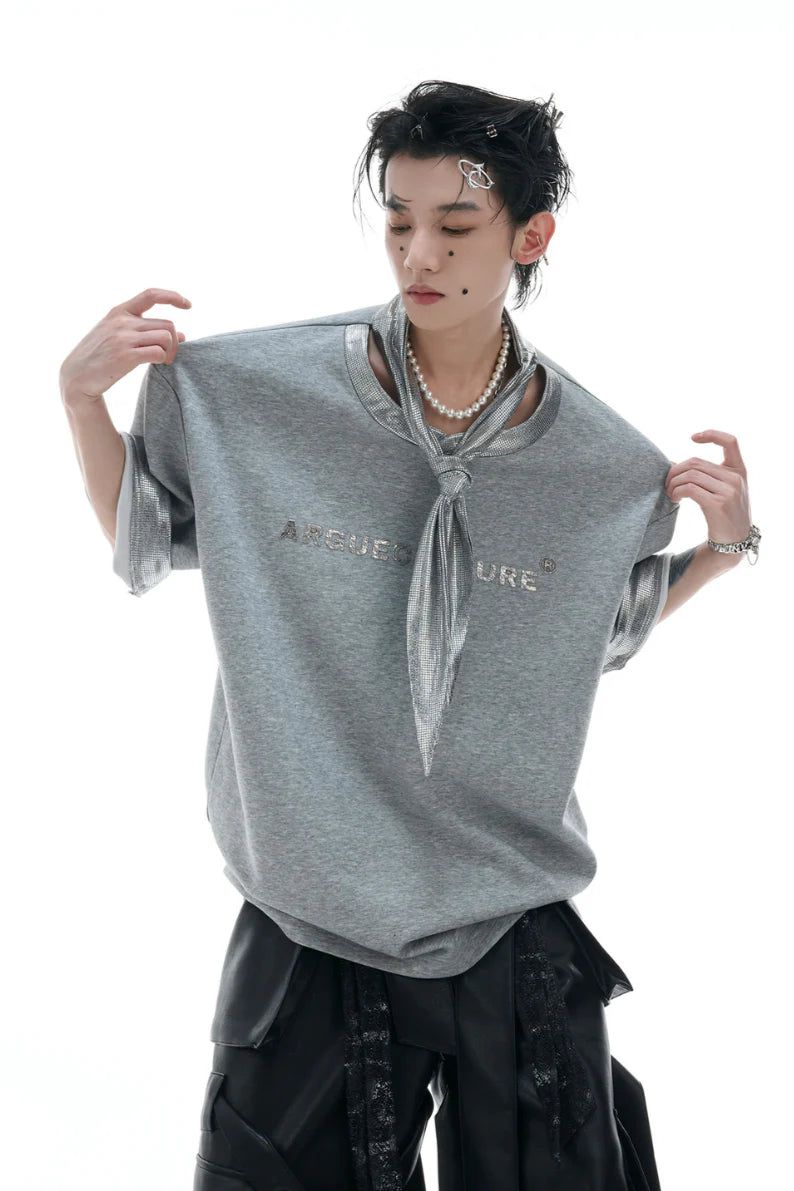 Argue Cultureの「Silver Tie Print Short Sleeve Tee(Tops)」