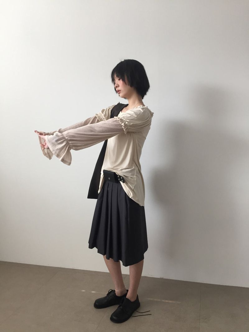 YWD PLEATS SKIRT + BELT (2color)