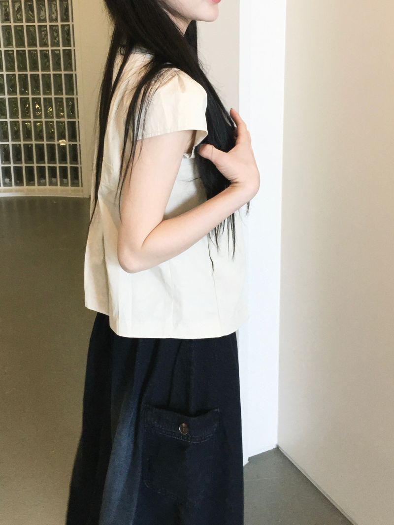 Eddie Collar Short Sleeve Blouse (2c)