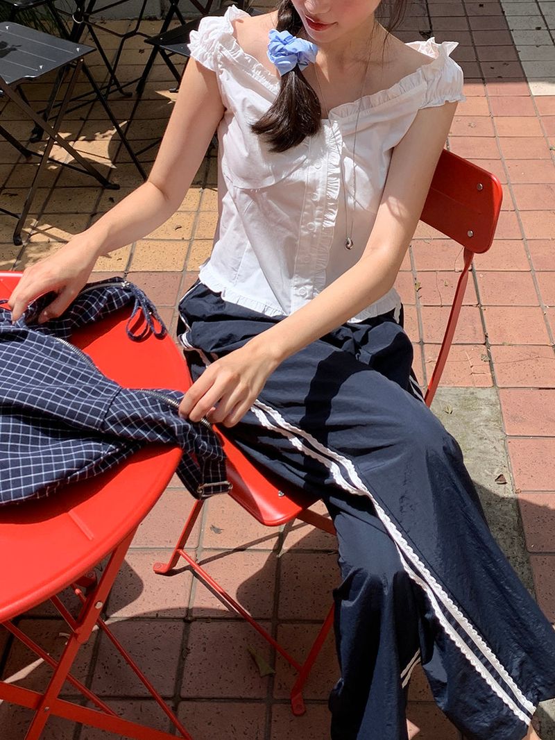 [MADE] Rollton nylon lace track bendable pants