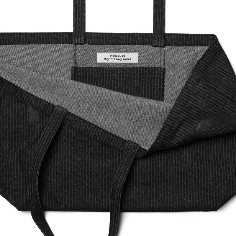 Big tote bag - Heavy stripe denim
