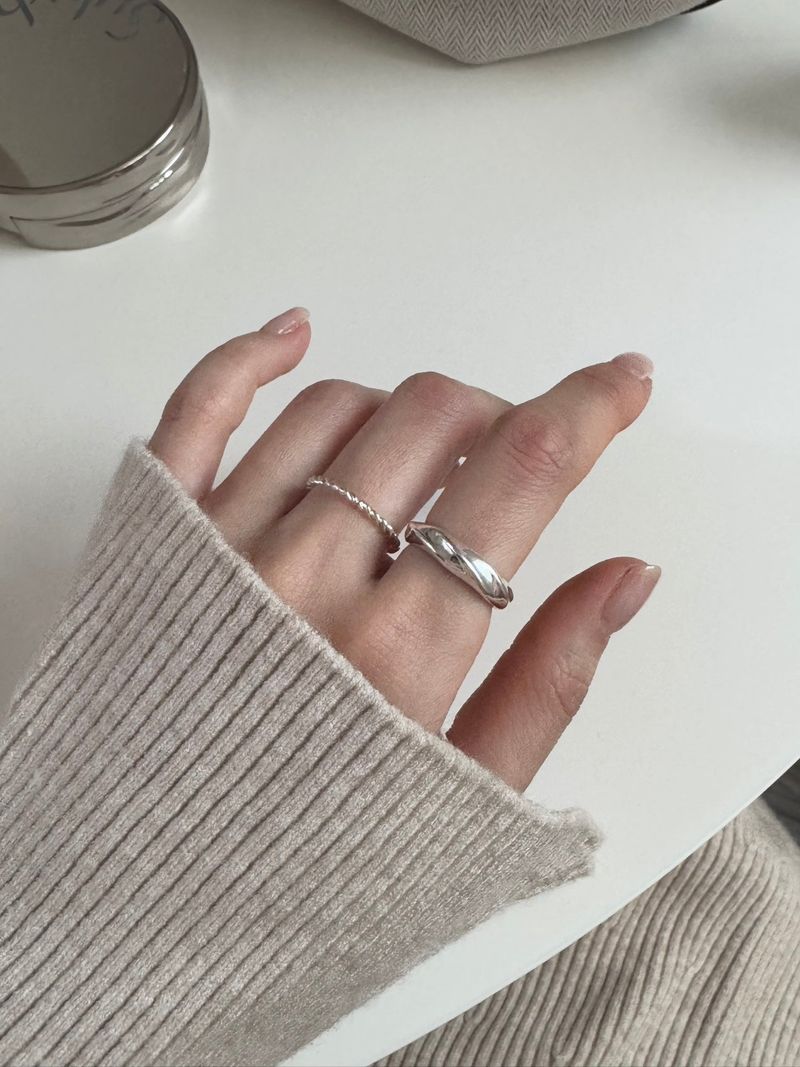[5 set] Bold Twist Ring Set / Daily Ring Simple Mood