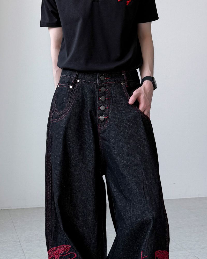 Serpent Black Wide Denim