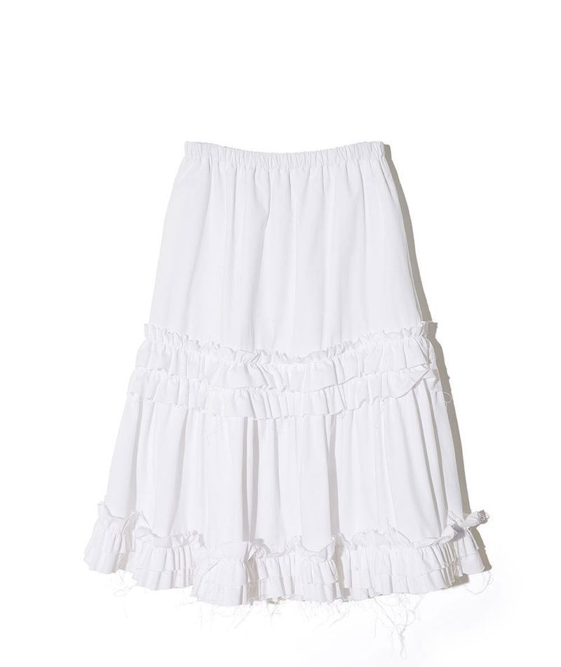 RUFFLE POINT SKIRT - WHITE