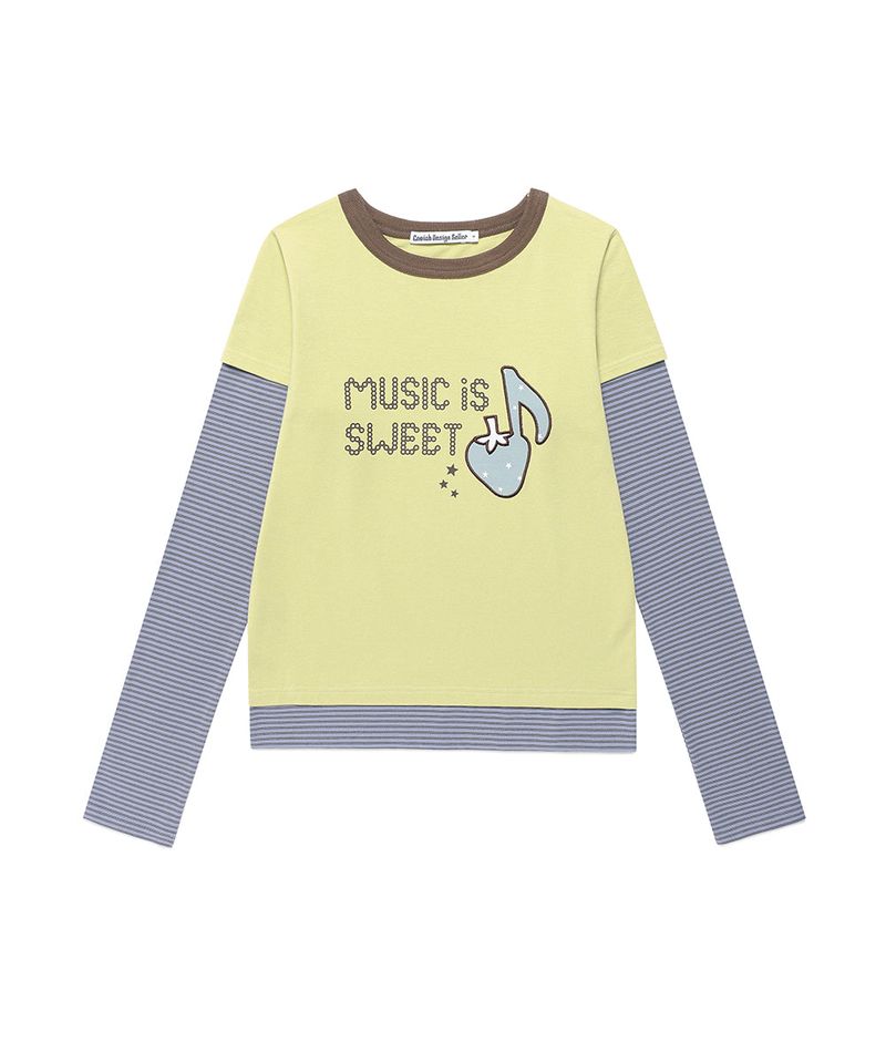 cavish（カビシ）の「W STRAWBERRY LAYERED LS TEE YELLOW(CV2FFFT551A)（Tops）」