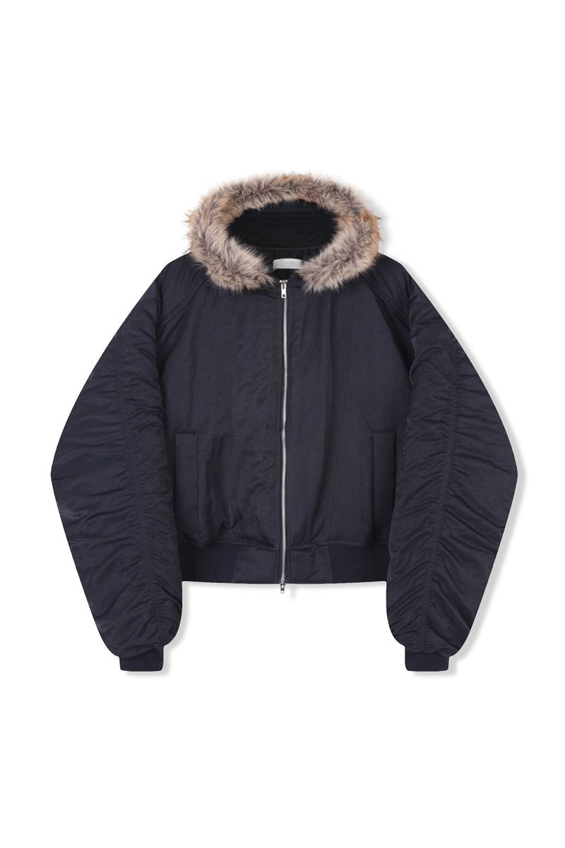 Flight padding fur hood jumper