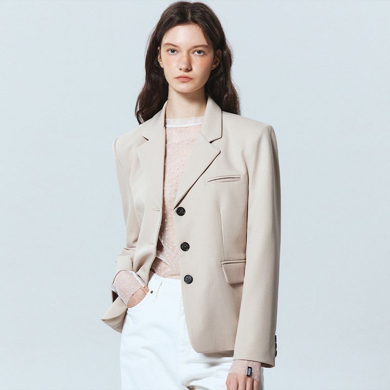 NICK&NICOLE(ニック&ニコール)の「ESSENTIAL BUTTON SEMI SINGLE JACKET_BEIGE(Jackets/Outerwear)」