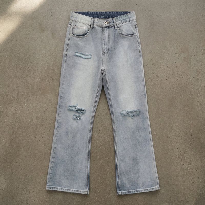 Vintage Distressed Wide Jeans