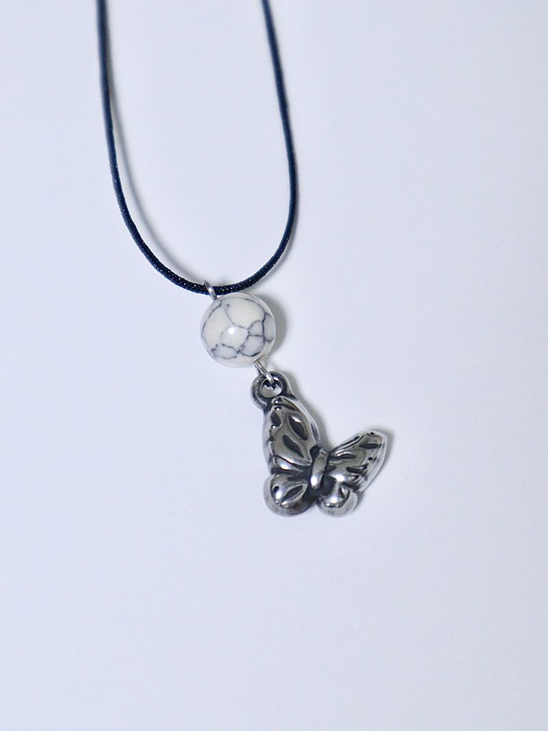 antique butterfly gemstone necklace