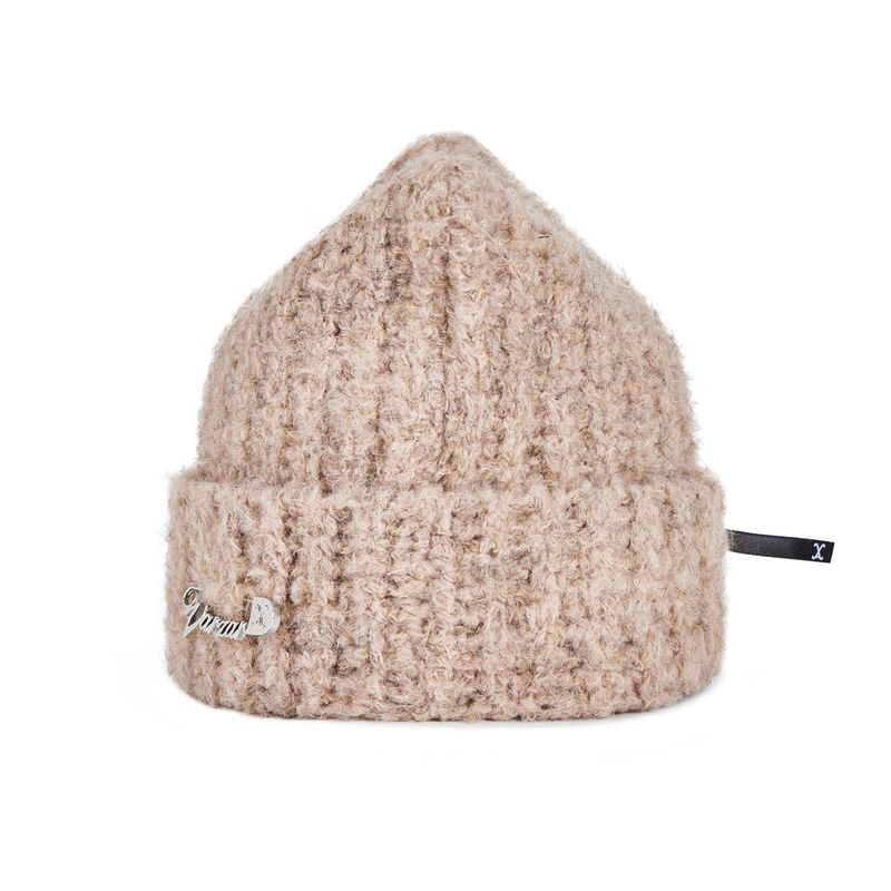 VARZAR Safety Pin Square Beanie / Beige