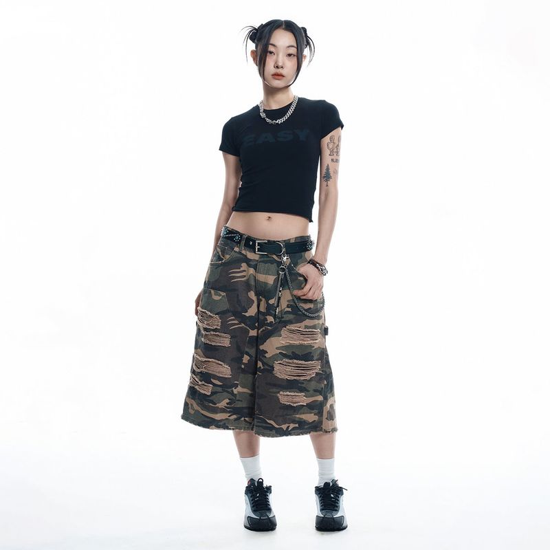 EASY See-through Crop Short Sleeve - Black