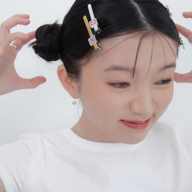 fuzzy twin star hair clip