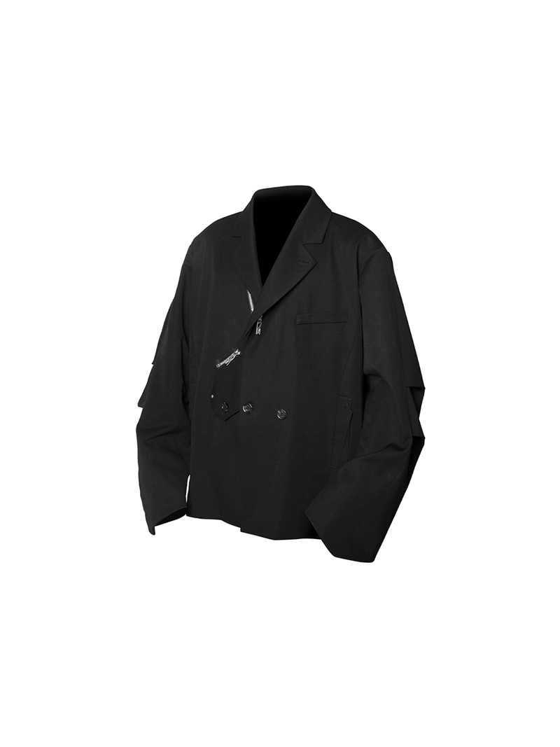 RELABEL Three-dimensional Composition (remodelling) Machete Pleated Collar Detachable Silhouette Double-breasted Blazer