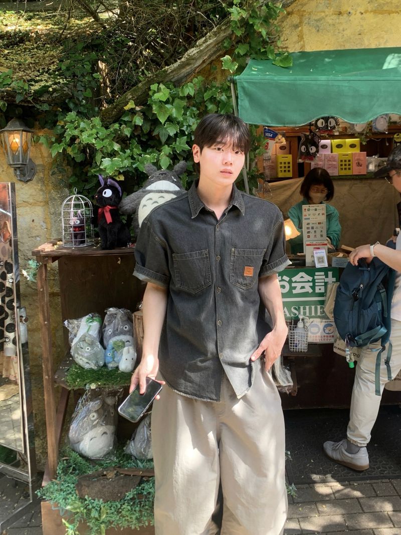 Chiba Patch Denim Short-Sleeve Shirt