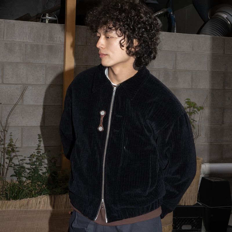 Corduroy bomber jacket / Black
