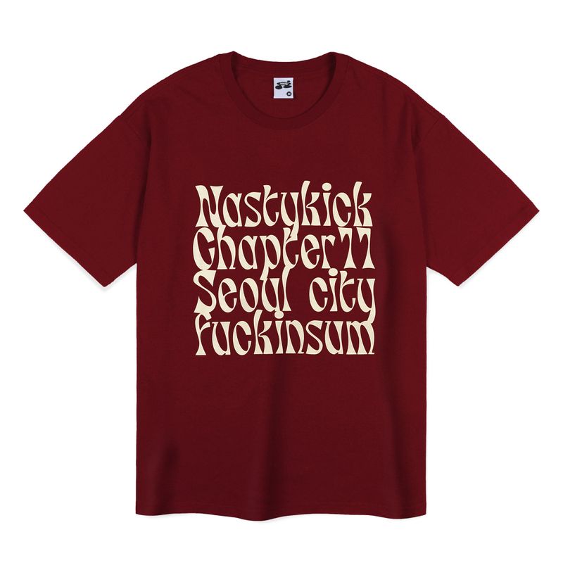 NASTYKICK（ナスティーキック）の「キンサムロゴTシャツ / [NK] Kinsum Logo Tee (Burgundy)_K23QB644（Tops）」