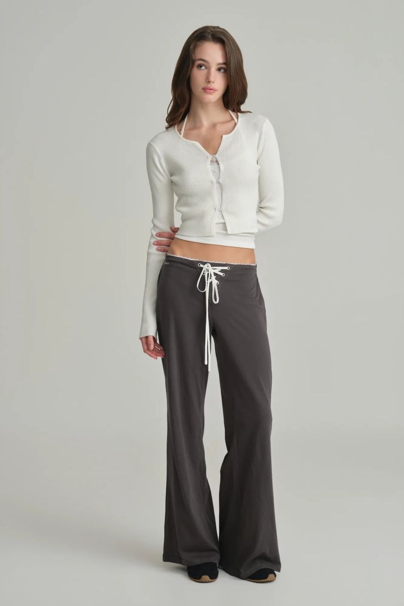 Ivy lace-up pants, Charcoal