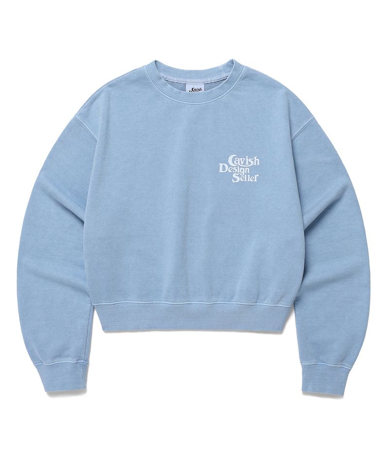 cavish（カビシ）の「W PIGMENT SELLER LOGO SWEATSHIRT BLUE(CV2ESFM444A)（Tops）」