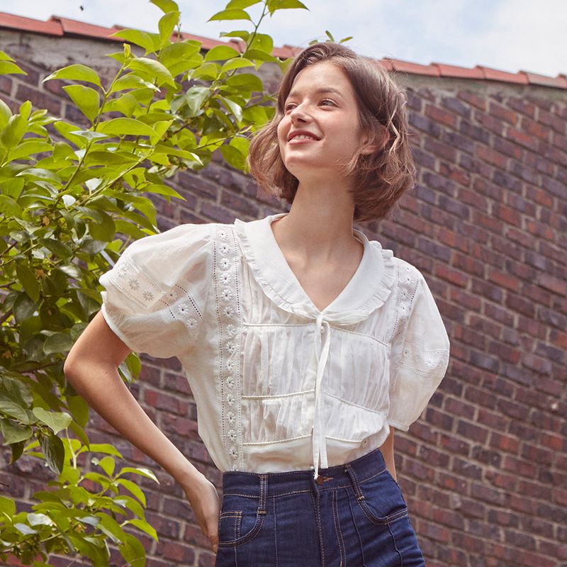 VITALSIGN(バイタルサイン)の「Frill Collar Shirring Blouse(Tops)」