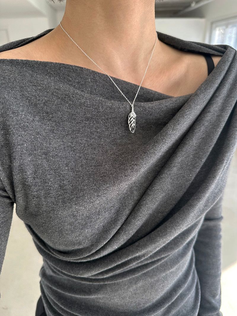 [925silver] Leaf necklace