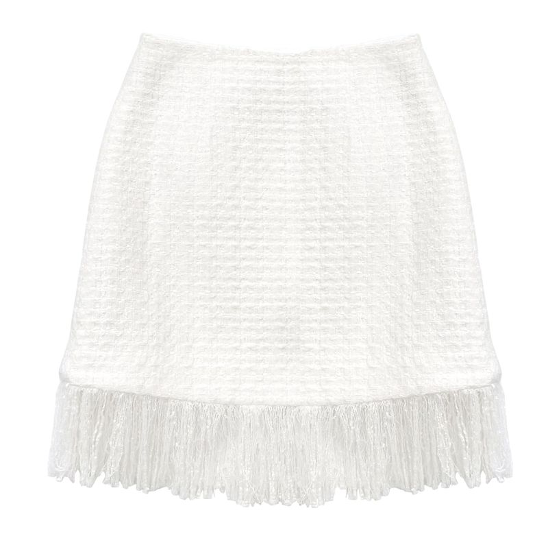 Tweed fringe skirt