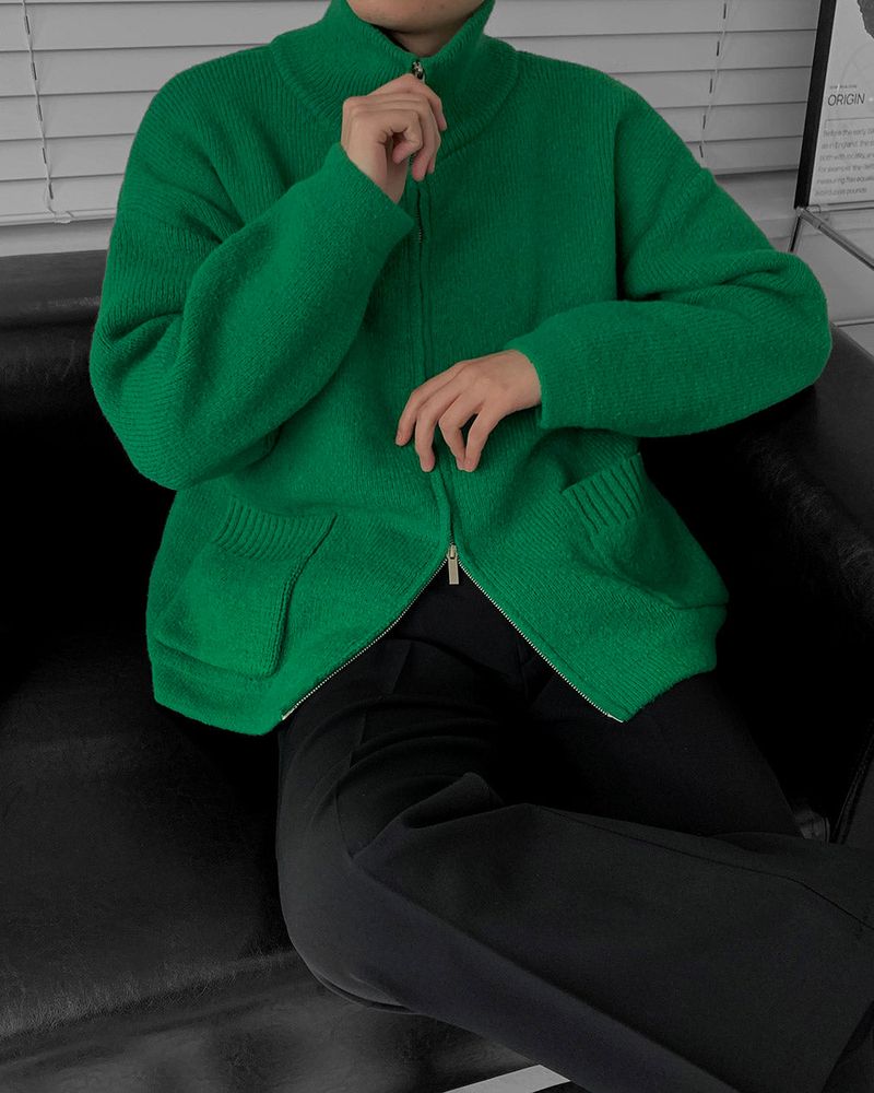 RU Two-way Wool Knit Zip-Up (3 colors)