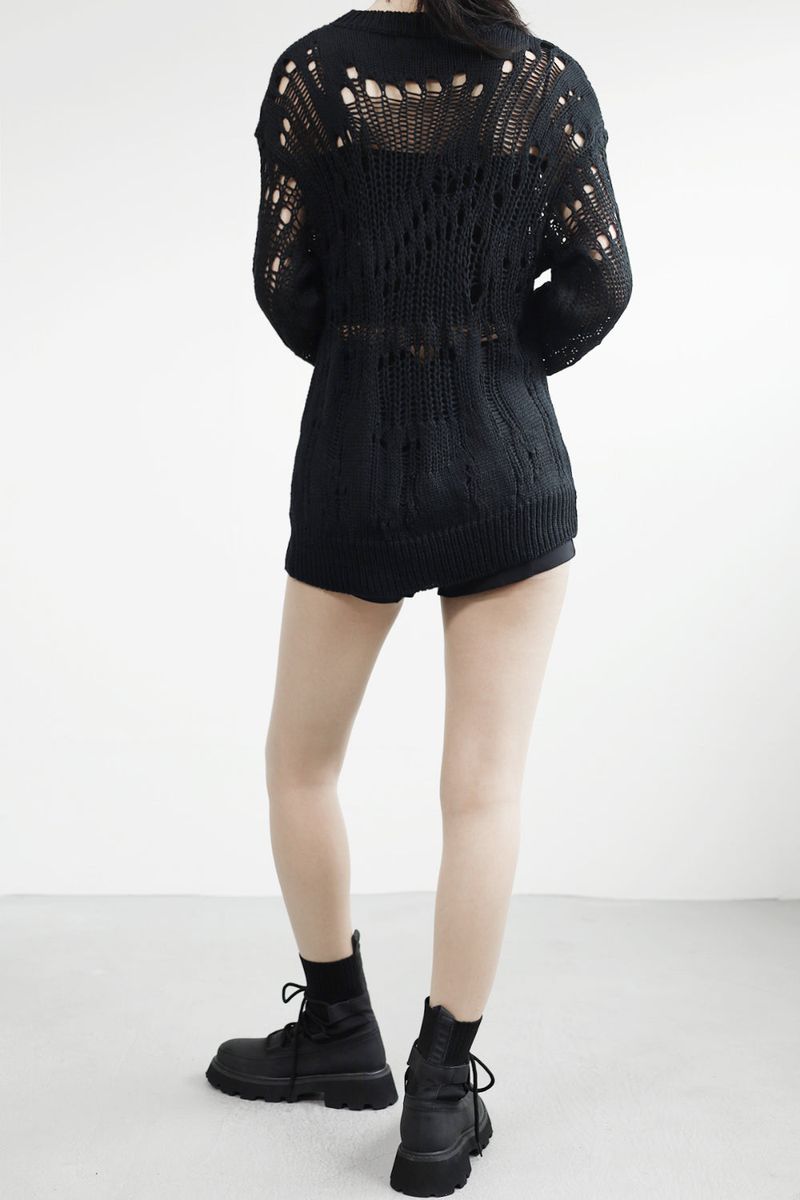 Ruel See-through Punching Long Knit