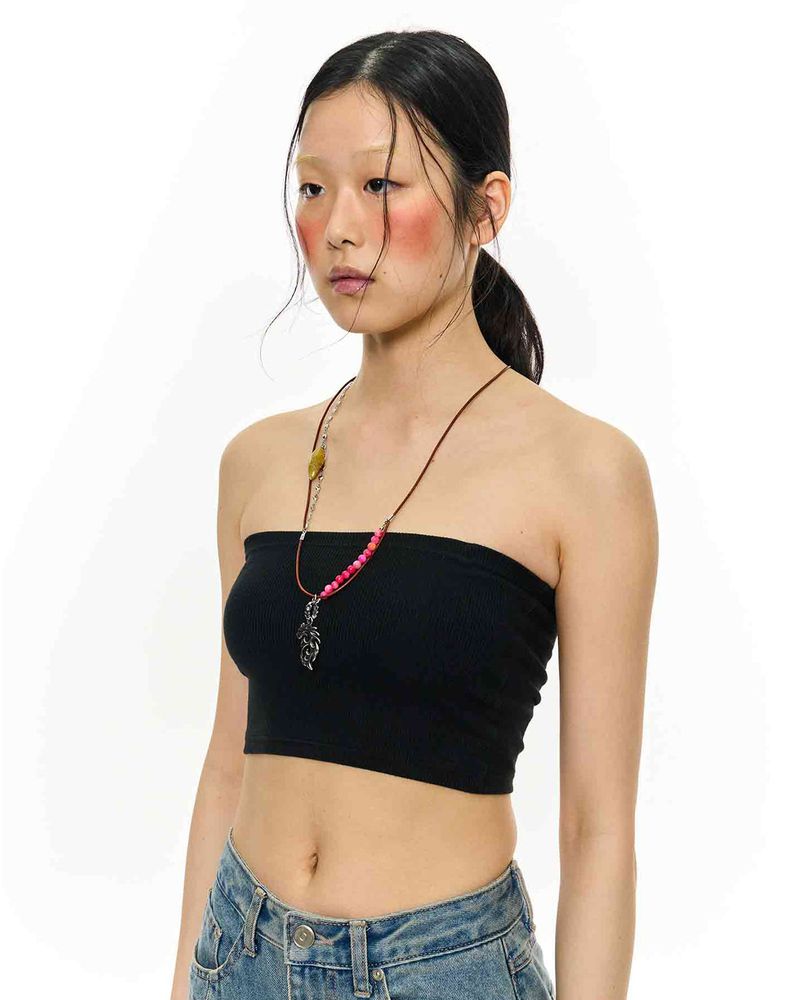 Stone Combi Necklace - Dragon _ BROWN