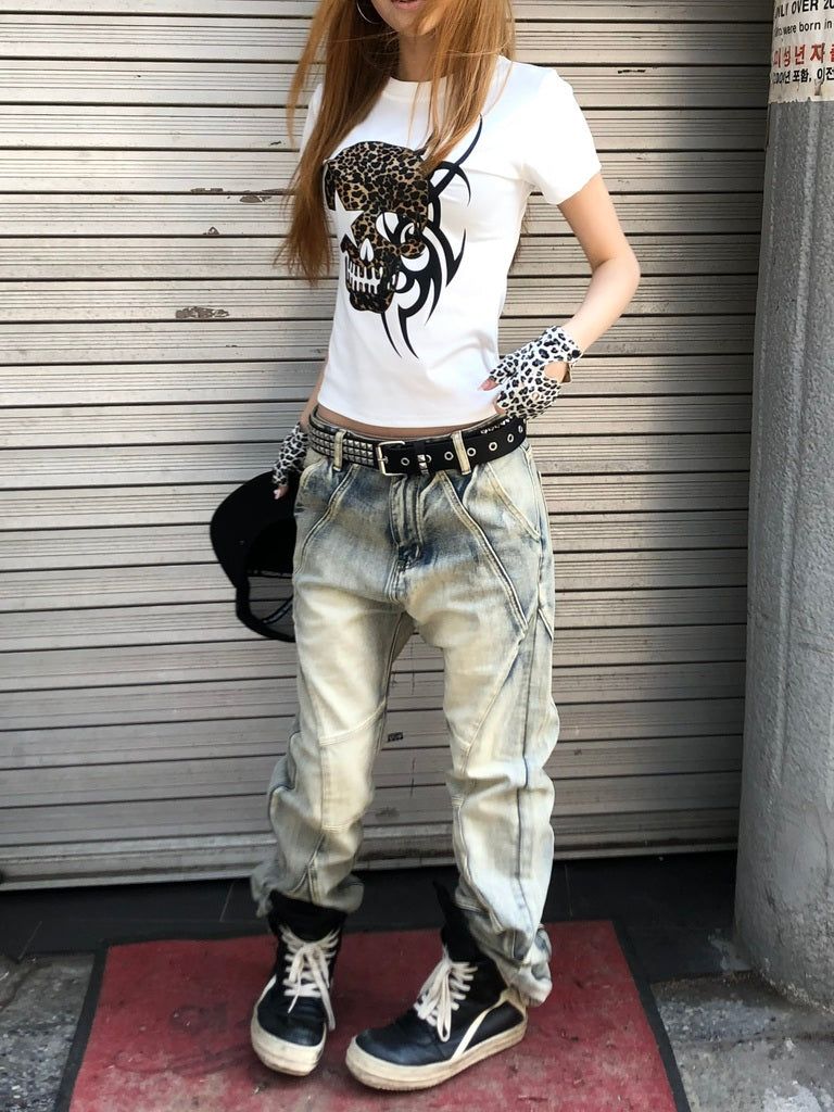 Smoky Washed Zipped Pants